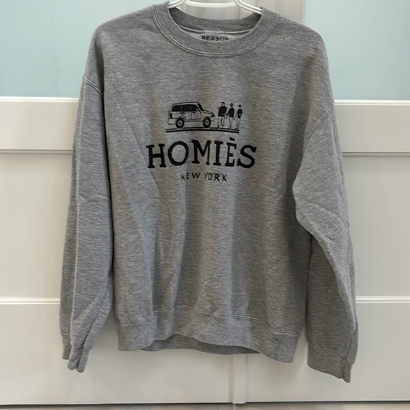 Reason Homies New York Sweater Grey Med - Picture 2 of 4